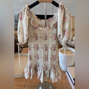 Chic Floral Smocked Dress